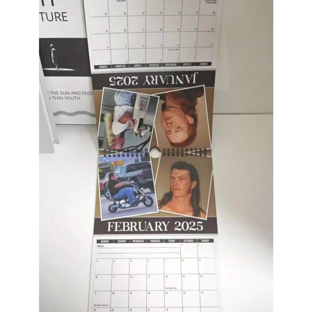 2025 World's Greatest Mullets Wall Calendar Dry Wipe English Everyday for Home